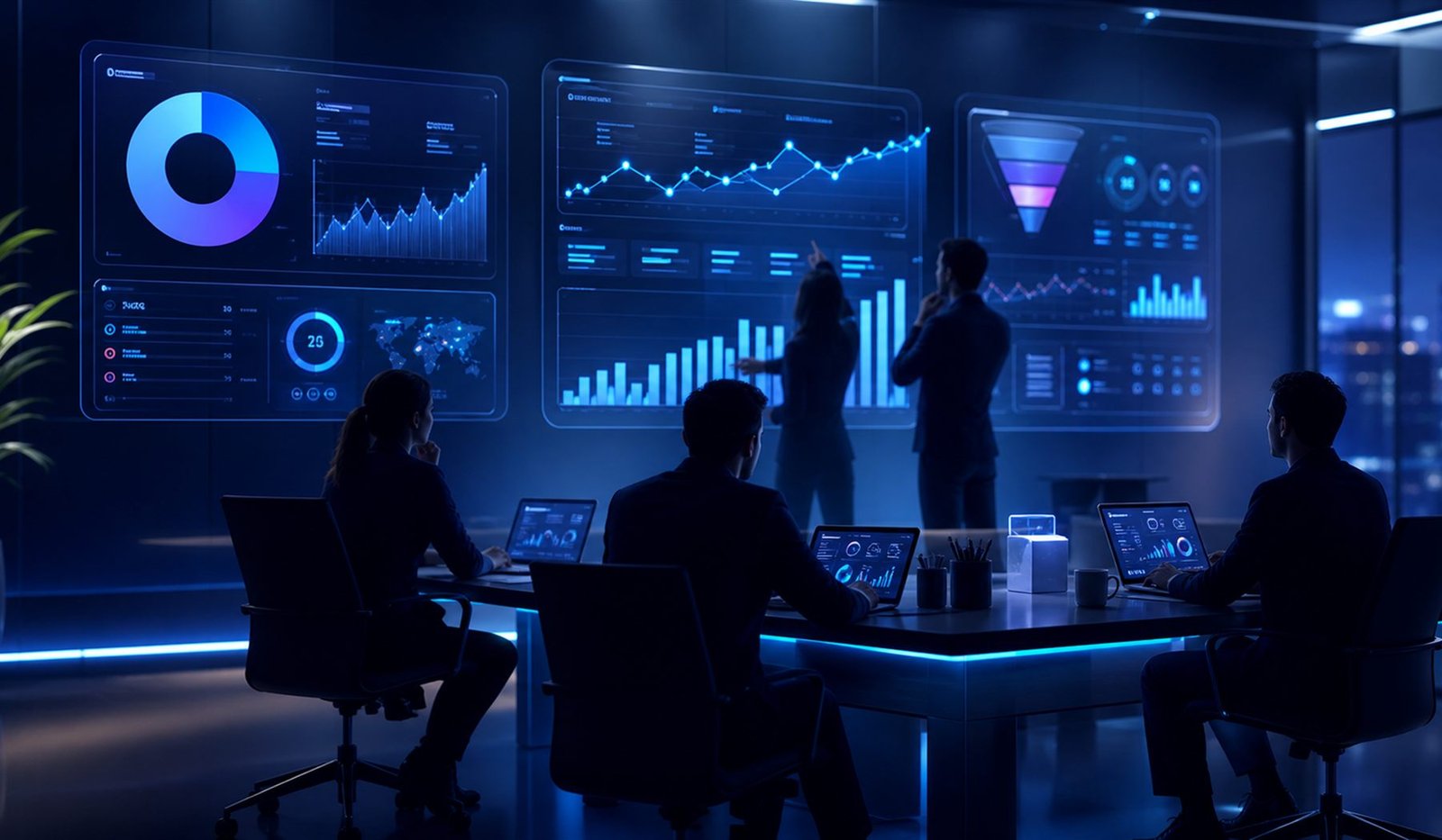 B First Marketing digital strategy team reviewing analytics dashboards and growth systems